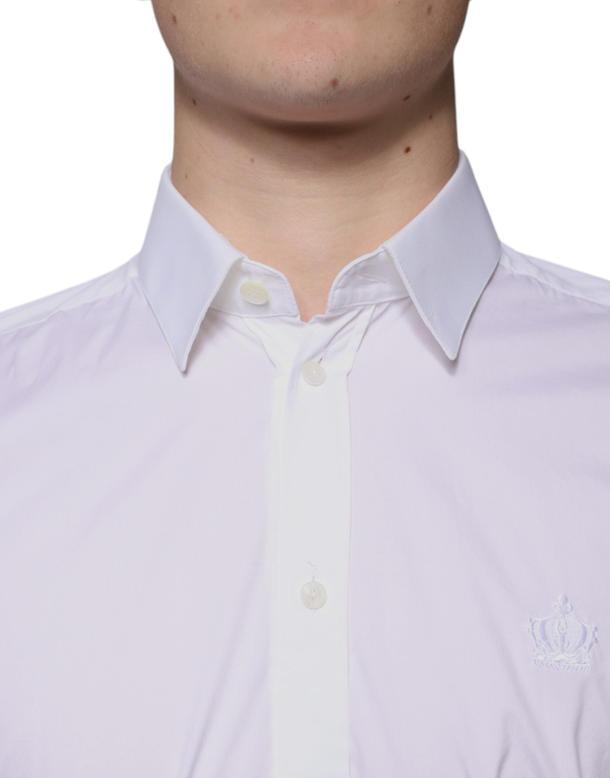 Dolce & Gabbana White Cotton Blend Shirt MARTINI Formal